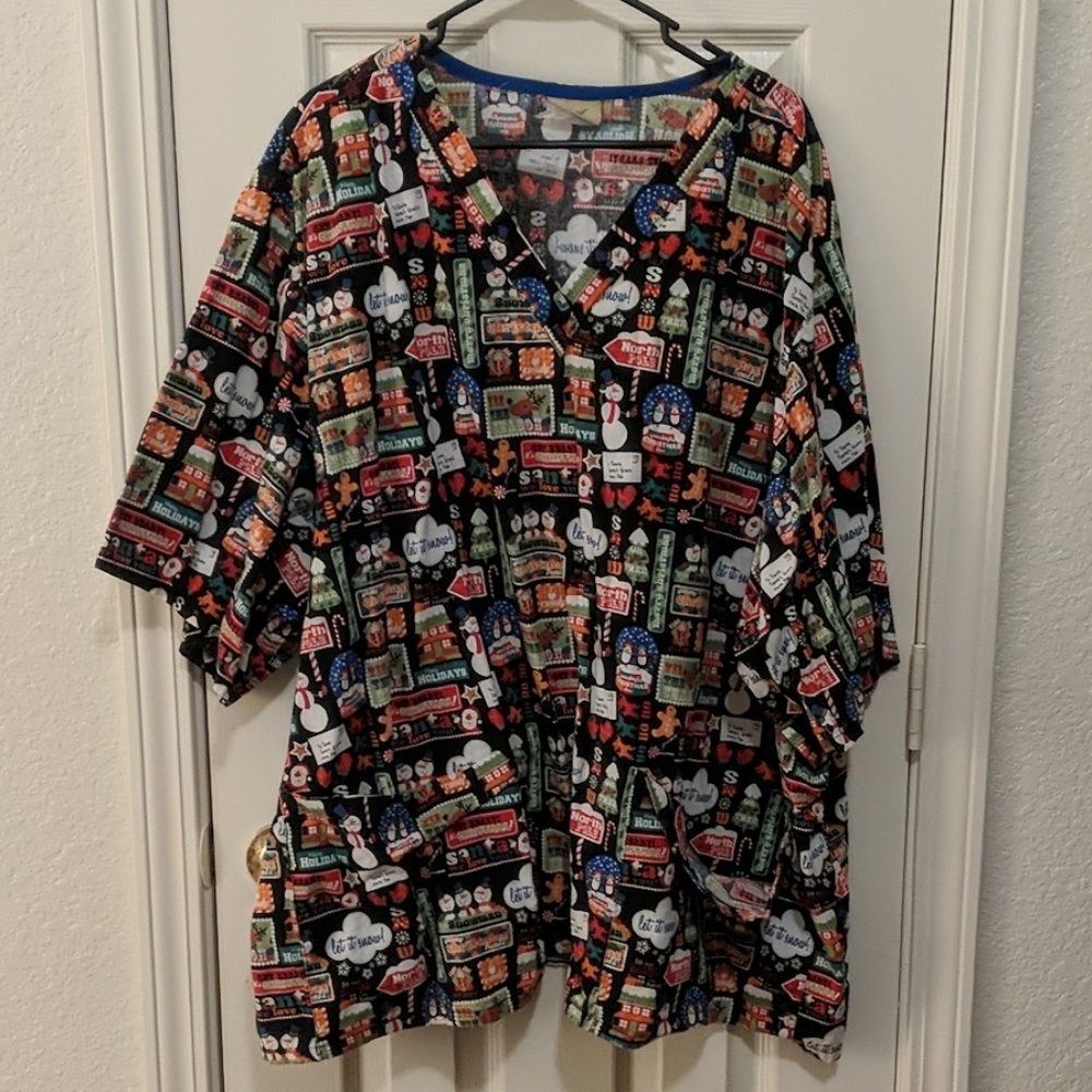5 Plus Size Tafford Scrub Tops Holidays 5X 6X